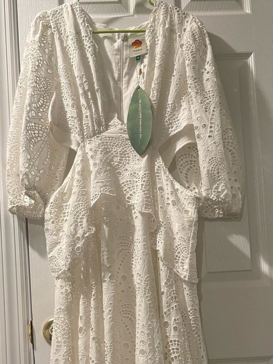 FARM Rio Dresses & Skirts - NWT FARM Rio Warm White Eyelet Lace Maxi Dress Size XL